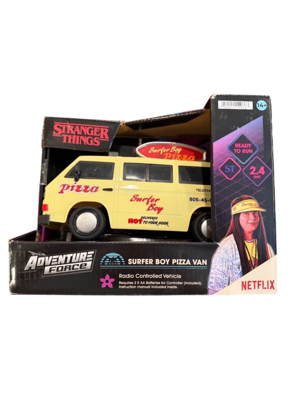 Stranger Things Surfer Boy Pizza Van RC Car Adventure Force Netflix 2.4GHz NIB